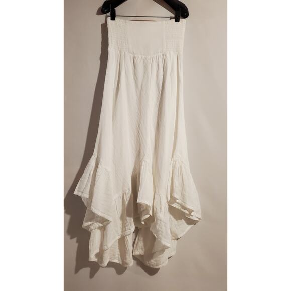 Natural Life Gauze Smocked Ruffle Peasant Maxi Skirt XS White Angel Cottage Boho - Picture 2 of 8